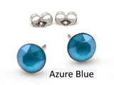 Auskari ar Azure Blue krāsas kristāliem