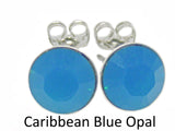 Auskari ar Caribbean Blue Opal krāsas kristāliem