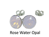 Auskari ar Rose Water Opal krāsas kristāliem
