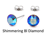 Auskari ar Shimmering Bl Diamond krāsas kristāliem