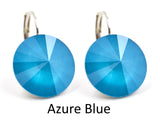 Auskari ar Azure Blue krāsas kristāliem