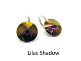Auskari ar Lilac Shadow krāsas kristāliem