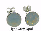 Auskari ar Light Grey Opal krāsas kristāliem
